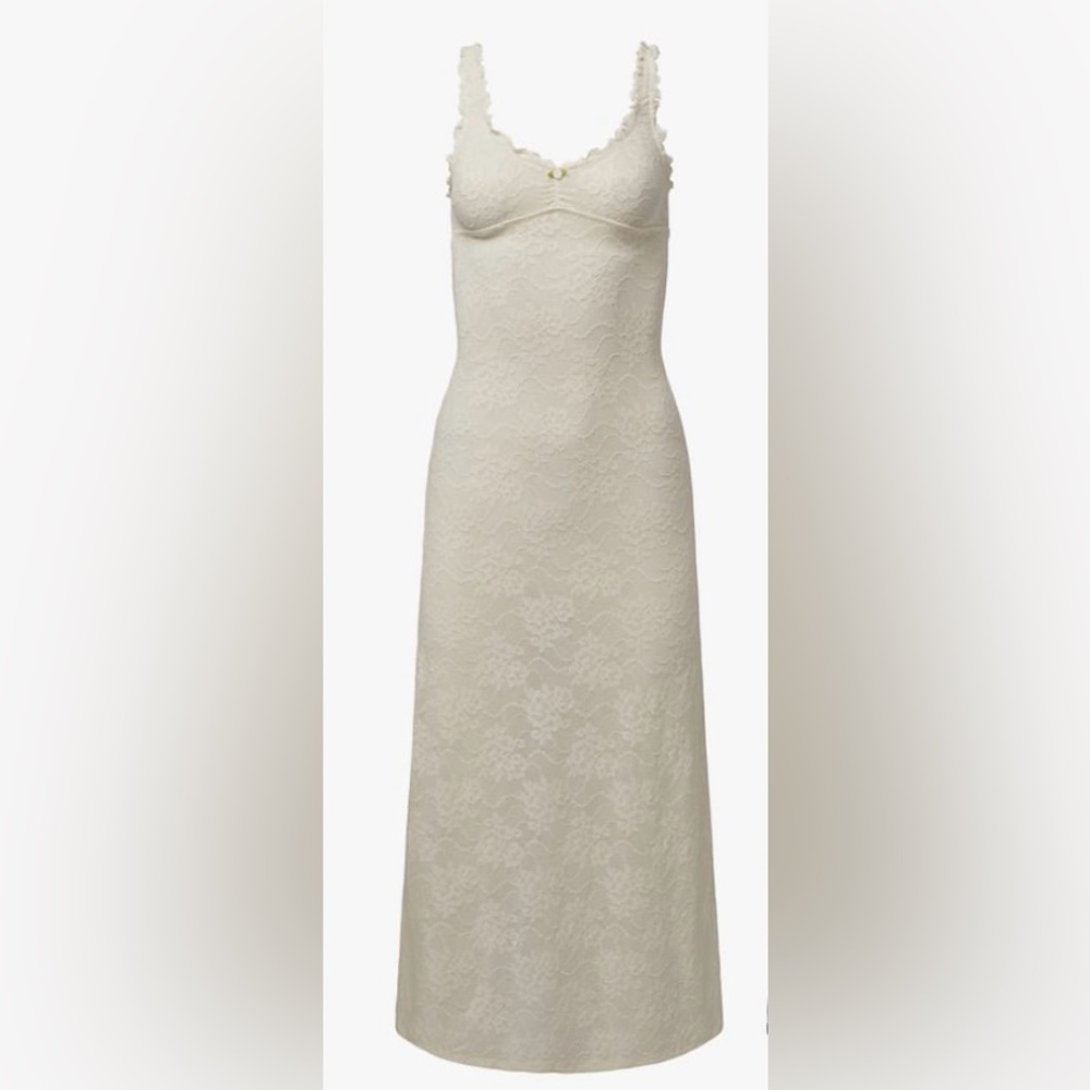 Lace Rosette Midi Dress